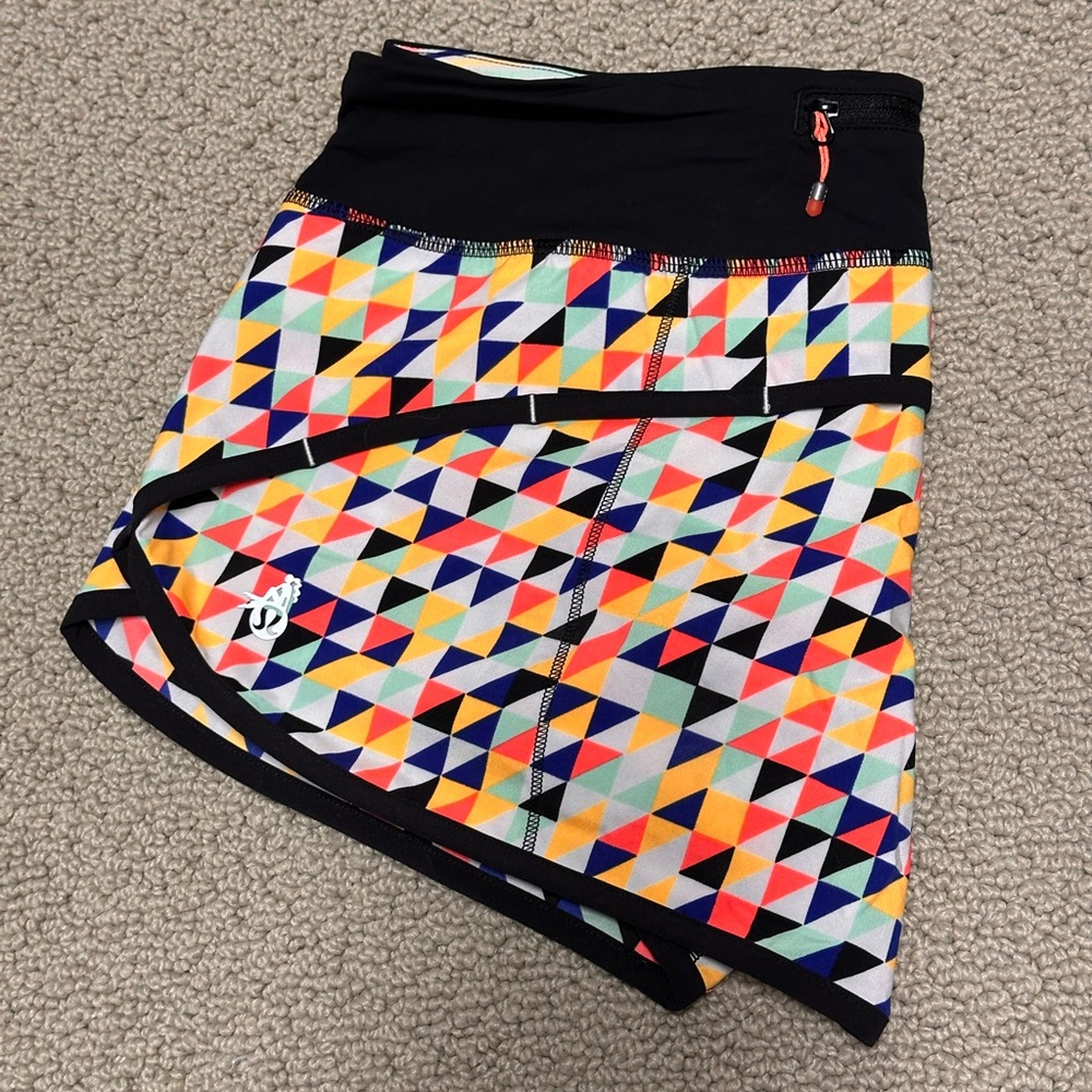 Lululemon Sea Wheeze Tri Check Speed Shorts (6)
